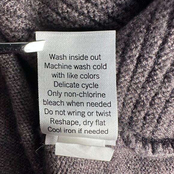 NWOT Sonoma Women's Ribbed Kangaroo Pocket Hooded Tunic Sweater, Size L, Otter - Picture 10 of 12